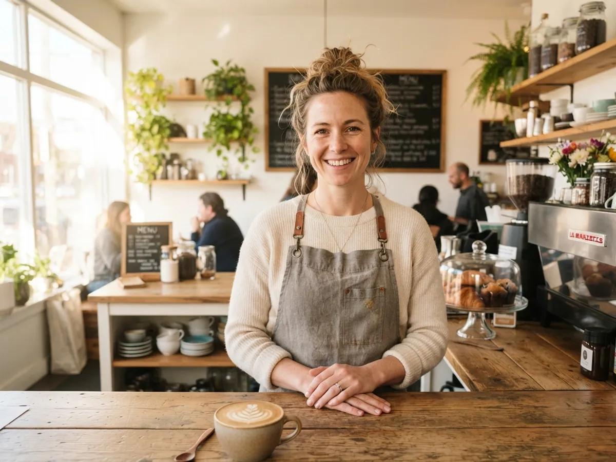 A smiling small business owner in her shop